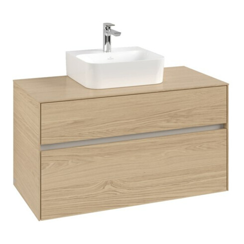 V&B Meuble sous lavabo Collaro 100x54,8x50cm, vasque centrale, chêne nordique