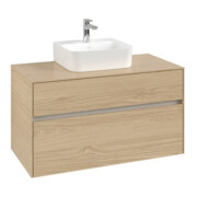 V&B Meuble sous lavabo Collaro 100x54,8x50cm, vasque centrale, chêne nordique-4