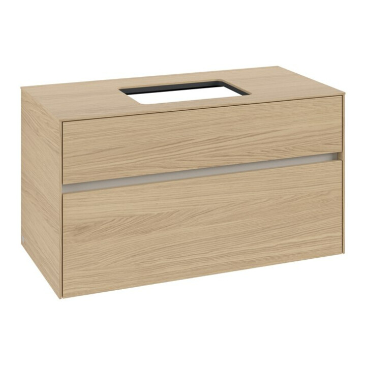 V&B Meuble sous lavabo Collaro 100x54,8x50cm, vasque centrale, chêne nordique