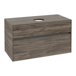 V&B Meuble sous lavabo Collaro 100x54,8x50cm, vasque centrale, chêne pierre
