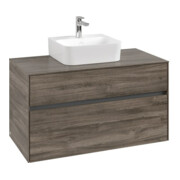 V&B Meuble sous-lavabo Collaro 100x54,8x50cm, vasque centrale, chêne pierre