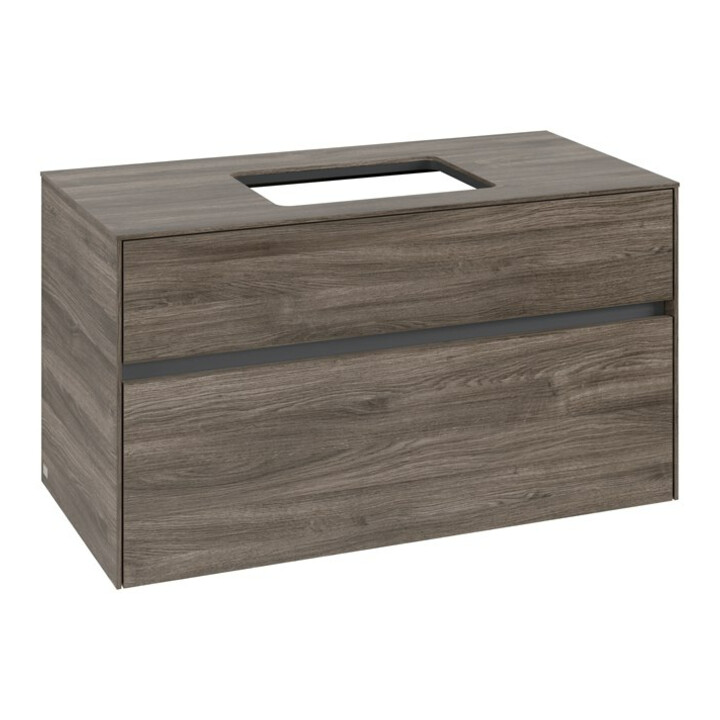 V&B Meuble sous lavabo Collaro 100x54,8x50cm, vasque centrale, chêne stone