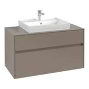 V&B Meuble sous lavabo Collaro 100x54,8x50cm, vasque centrale, rouge vin
