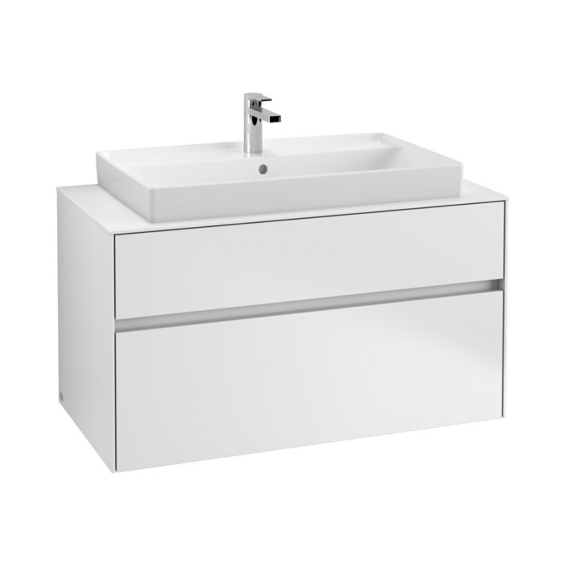 V&B Meuble sous lavabo Collaro 100x54,8x50cm, vasque centrée, blanc mat