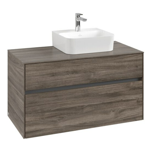 V&B Meuble sous-lavabo Collaro 100x54,8x50cm, vasque droite, chêne pierre
