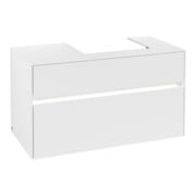 V&B Meuble sous lavabo Collaro 100x54,8x50cm, vasque droite, LED 7,3 W, blanc mat