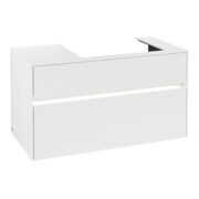 V&B Meuble sous lavabo Collaro 100x54,8x50cm, vasque droite, LED 7,3 W, blanc mat