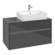 V&B Meuble sous-lavabo Collaro 100x54,8x50cm, vasque droite, LED 7,3 W, glo Gr-1