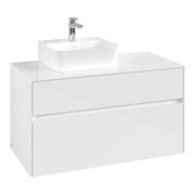 V&B Meuble sous lavabo Collaro 100x54,8x50cm, VG gauche, blanc brillant