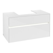V&B Meuble sous lavabo Collaro 100x54,8x50cm, WT mi, LED 7,3 W, blanc brillant