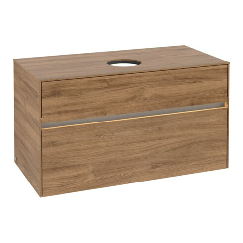 V&B Meuble sous-lavabo Collaro 100x54,8x50cm, WT mi, LED 7,3 W, Kan Oa