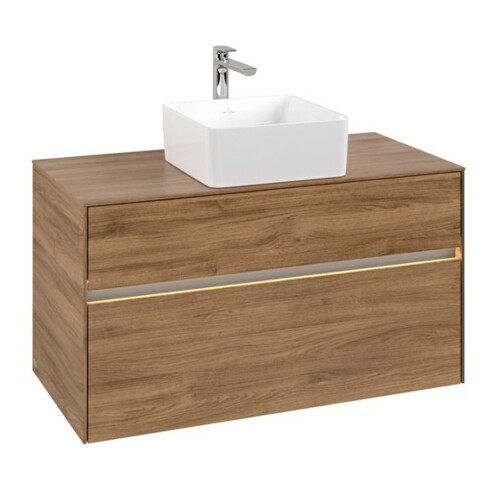 V&B Meuble sous-lavabo Collaro 100x54,8x50cm, WT mi, LED 7,3 W, Kan Oa
