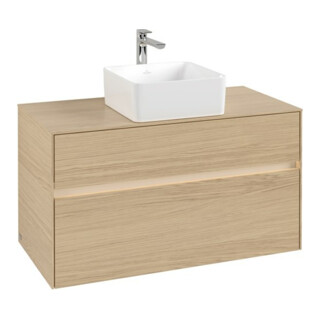 V&B Meuble sous-lavabo Collaro 100x54,8x50cm, WT mi, LED 7,3 W, Nord Oa
