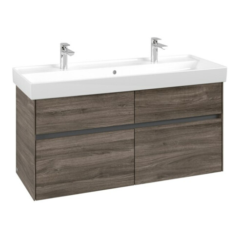 V&B Meuble sous-lavabo Collaro 115,4x54,6x44,4cm, vasque centrale, chêne stone