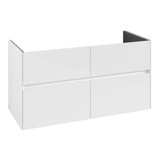 V&B Meuble sous lavabo Collaro 116,1x61x48cm, vasque centrale, blanc brillant