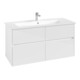 V&B Meuble sous lavabo Collaro 116,1x61x48cm, vasque centrale, blanc brillant-3
