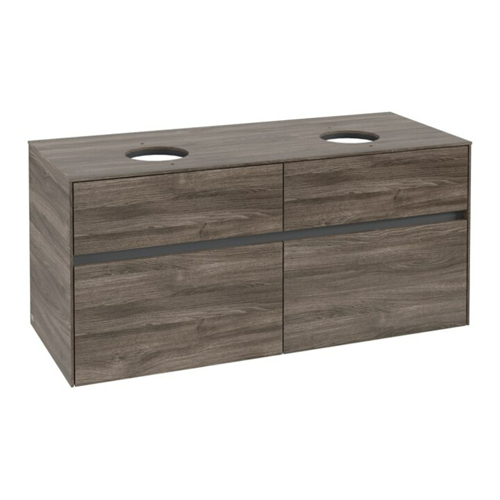 V&B Meuble sous lavabo Collaro 120x54,8x50 cm, 2 tiroirs, chêne stone