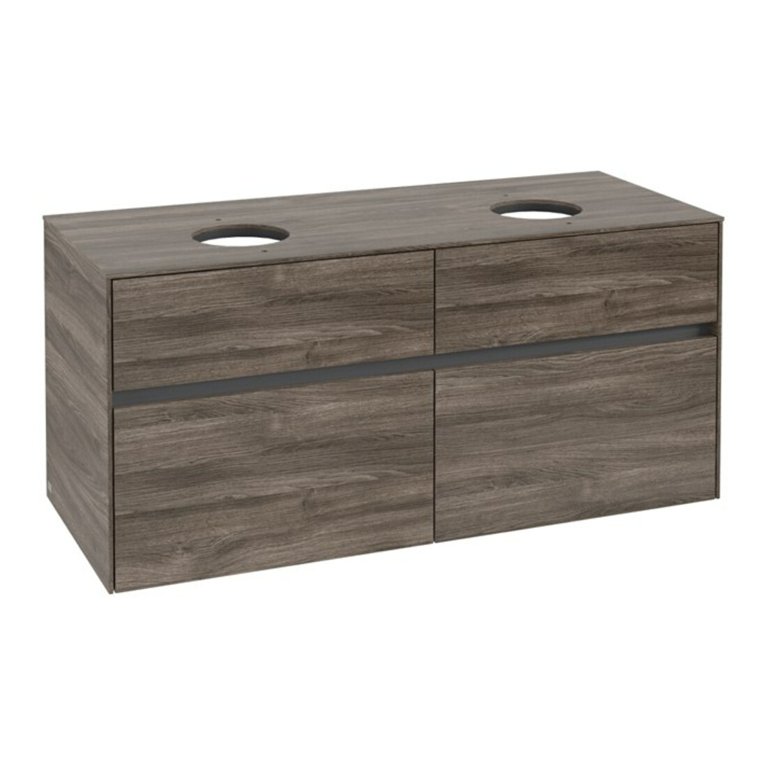 V&B Meuble sous lavabo Collaro 120x54,8x50 cm, 2 tiroirs, chêne stone