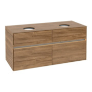V&B Meuble sous lavabo Collaro 120x54,8x50 cm, 2 tiroirs, LED 8,8W, Kan Oa