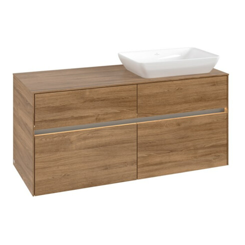 V&B Meuble sous lavabo Collaro 120x54,8x50 cm, droite, LED 8,8 W, Kan Oa