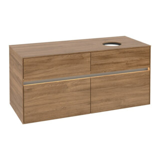 V&B Meuble sous lavabo Collaro 120x54,8x50 cm, droite, LED 8,8 W, Kan Oa