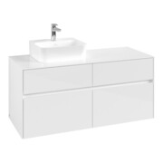 V&B Meuble sous lavabo Collaro 120x54,8x50 cm, évier gauche, blanc brillant