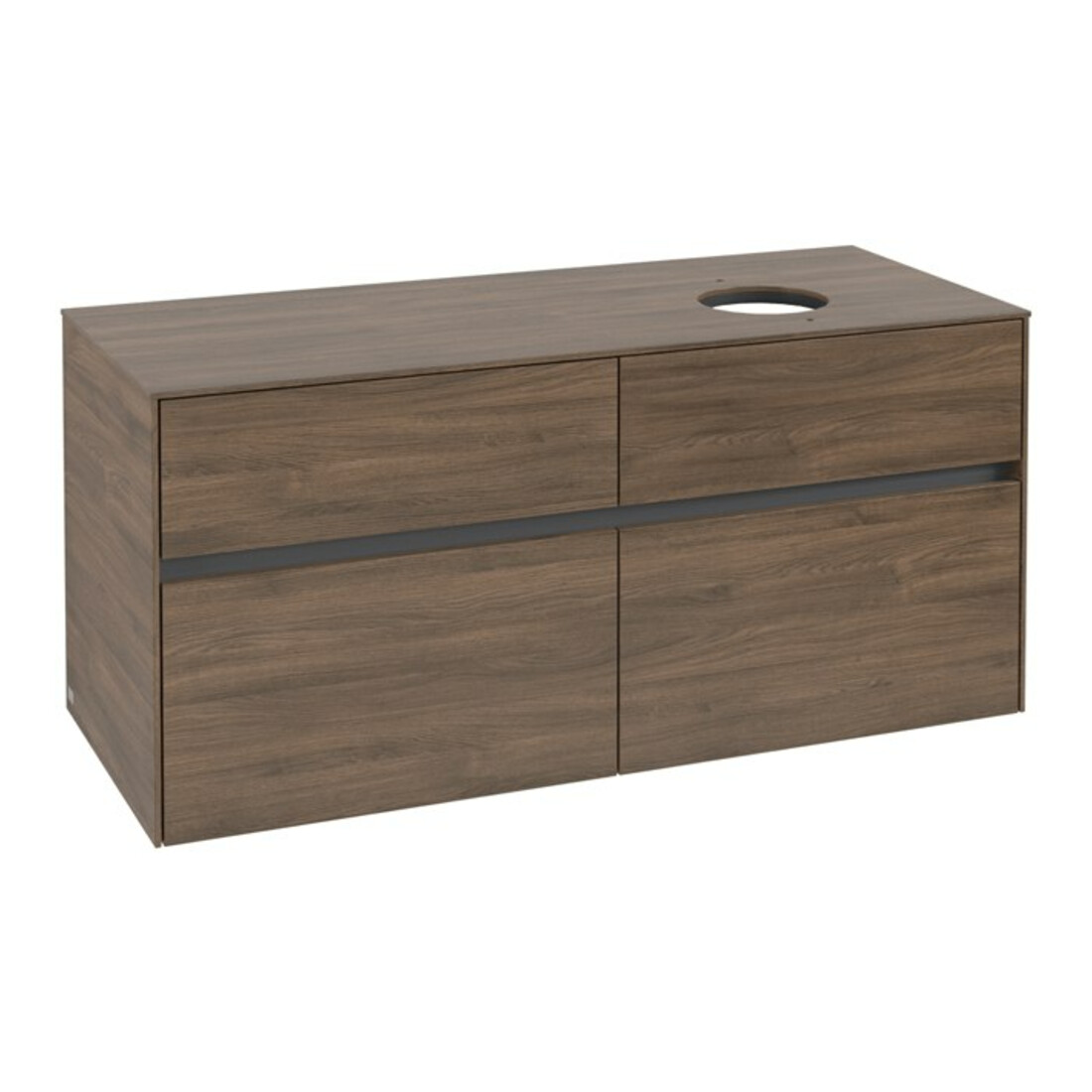 V&B Meuble sous lavabo Collaro 120x54,8x50 cm, lavabo à droite, chêne Arizona