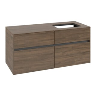 V&B Meuble sous lavabo Collaro 120x54,8x50 cm, lavabo à droite, chêne Arizona