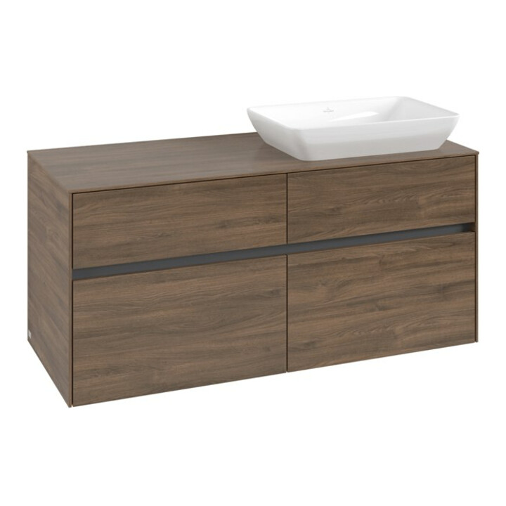 V&B Meuble sous lavabo Collaro 120x54,8x50 cm, lavabo à droite, chêne Arizona