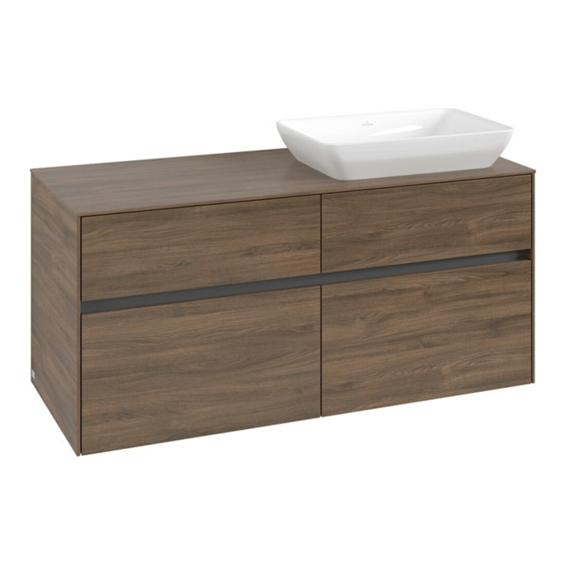V&B Meuble sous lavabo Collaro 120x54,8x50 cm, lavabo à droite, chêne Arizona