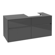V&B Meuble sous lavabo Collaro 120x54,8x50 cm, lavabo à droite, gris brillant