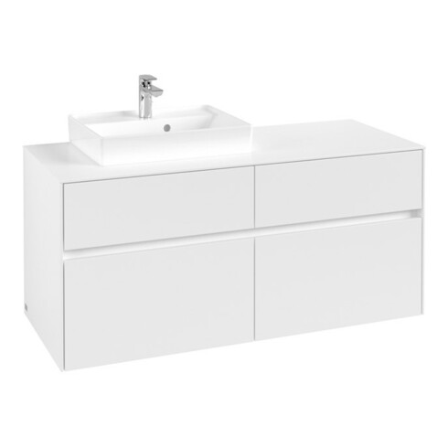 V&B Meuble sous lavabo Collaro 120x54,8x50 cm, lavabo à gauche, blanc mat