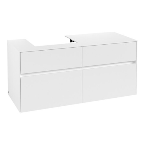 V&B Meuble sous lavabo Collaro 120x54,8x50 cm, lavabo à gauche, blanc mat