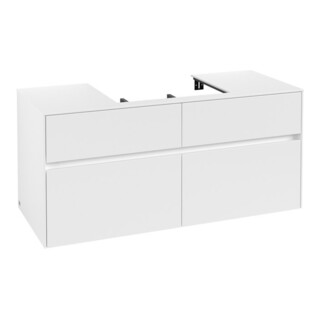 V&B Meuble sous-lavabo Collaro 120x54,8x50 cm, lavabo centré, blanc mat