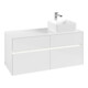 V&B Meuble sous lavabo Collaro 120x54,8x50 cm, lavabo droit, LED 8,8 W, blanc brillant-1