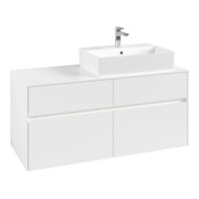 V&B Meuble sous lavabo Collaro 120x54,8x50 cm, lavabo droit, LED 8,8 W, blanc mat