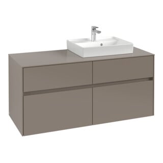 V&B Meuble sous lavabo Collaro 120x54,8x50 cm, lavabo droit, LED 8,8 W, bleu Oa