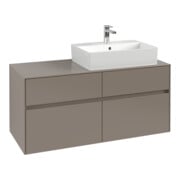 V&B Meuble sous lavabo Collaro 120x54,8x50 cm, lavabo droit, LED 8,8 W, Marbre bl.
