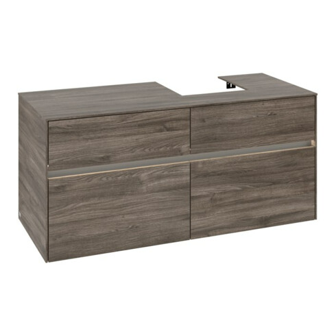 V&B Meuble sous lavabo Collaro 120x54,8x50 cm, lavabo droit, LED 8,8 W, st. Oa