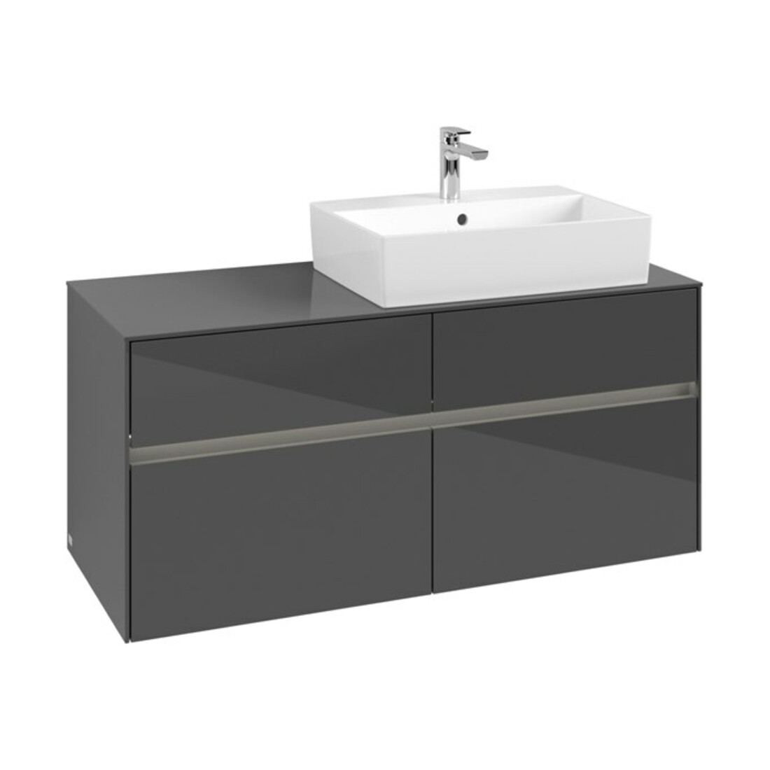 V&B Meuble sous-lavabo Collaro 120x54,8x50 cm, lave-mains droite, LED 8,8 W, glo Gr