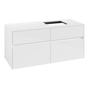 V&B Meuble sous-lavabo Collaro 120x54,8x50 cm, LV droite, blanc brillant