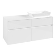 V&B Meuble sous-lavabo Collaro 120x54,8x50 cm, LV droite, blanc brillant