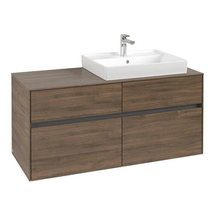 V&B Meuble sous-lavabo Collaro 120x54,8x50 cm, LV droite, chêne Arizona