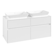 V&B Meuble sous-lavabo Collaro 120x54,8x50 cm, pour 2 vasques, blanc mat