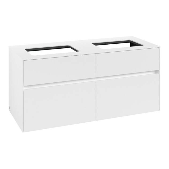 V&B Meuble sous-lavabo Collaro 120x54,8x50 cm, pour 2 vasques, blanc mat
