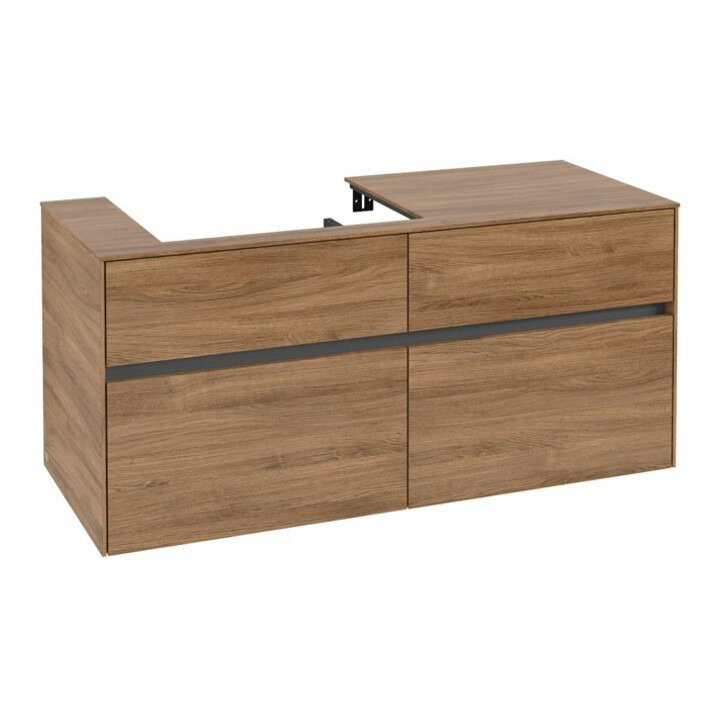 V&B Meuble sous lavabo Collaro 120x54,8x50 cm, vasque à gauche, chêne Kansas