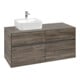 V&B Meuble sous lavabo Collaro 120x54,8x50 cm, vasque à gauche, chêne pierre-1