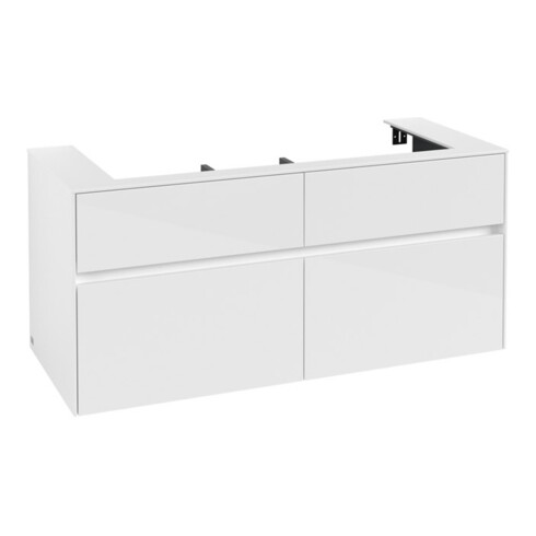 V&B Meuble sous-lavabo Collaro 120x54,8x50 cm, vasque centrale, blanc brillant