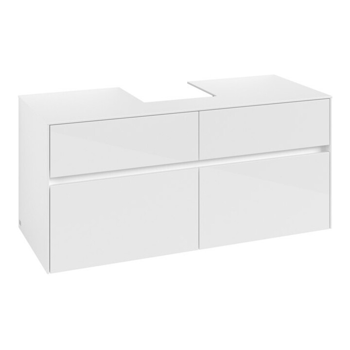 V&B Meuble sous-lavabo Collaro 120x54,8x50 cm, vasque centrale, blanc brillant