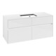 V&B Meuble sous-lavabo Collaro 120x54,8x50 cm, vasque centrale, blanc brillant-1